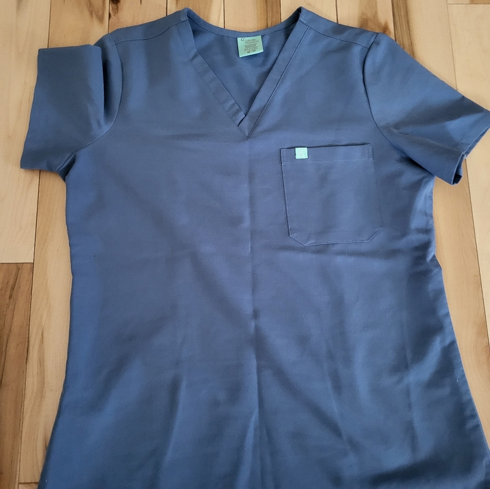 Blue V-Neck Scrub Top